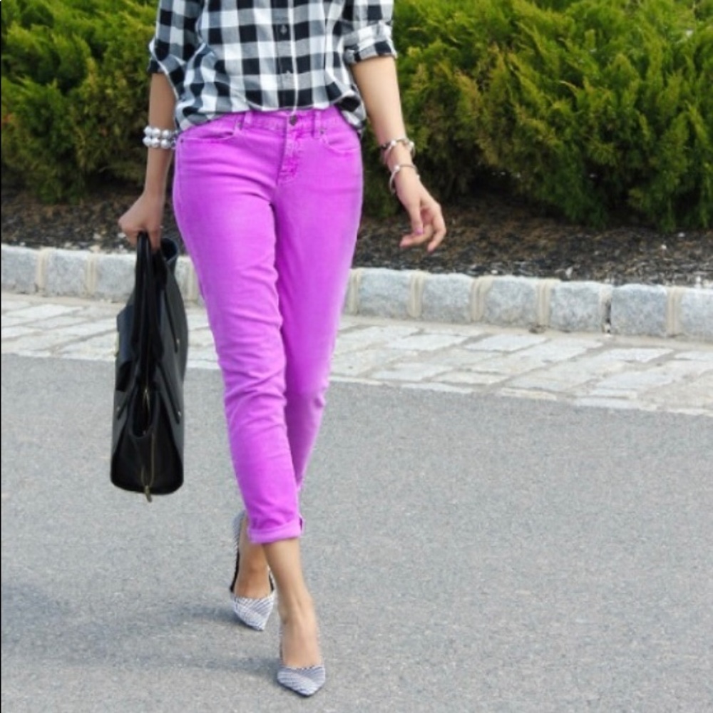 SOLD! J.Crew Toothpick Purple/Pink Jeans